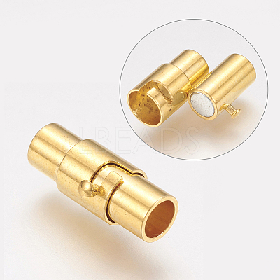 Brass Locking Tube Magnetic Clasps LS-MC078-G-1