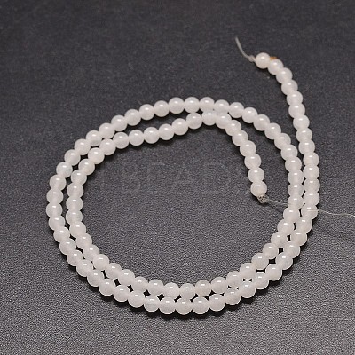 Natural White Jade Round Bead Strands G-P072-08-4mm-1