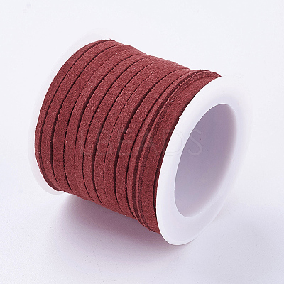 3x1.5mm Red Flat Faux Suede Cord X-LW-R003-22-1