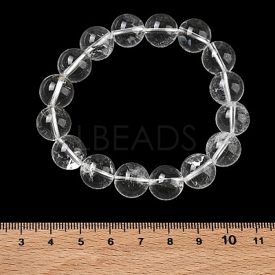 Natural Quartz Crystal Round Beaded Stretch Bracelets GG-CBA12F1-02E-12-1