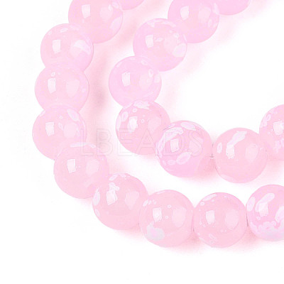 Baking Paint Glass Beads Strands DGLA-N015-8mm-02-1