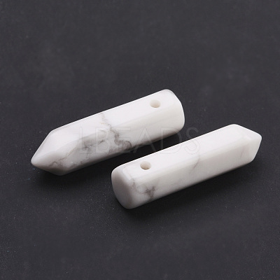 Natural Howlite Pointed Pendants G-D460-01G-1