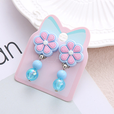 Alloy Plastic Clip-on Earrings for Kid WG21FF0-08-1