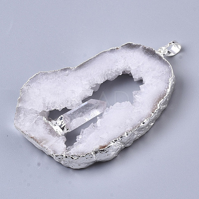 Natural Druzy Agate Big Pendants G-R458-05B-1
