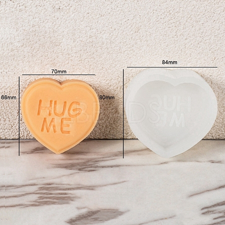 DIY Silicone Heart with Word Soap Molds PW-WG13454-01-1
