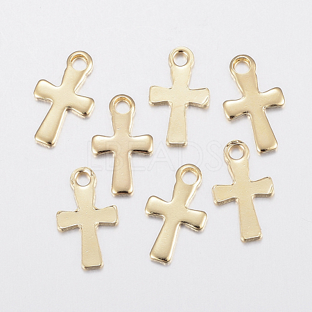 304 Stainless Steel Tiny Cross Charms STAS-G179-78G-1