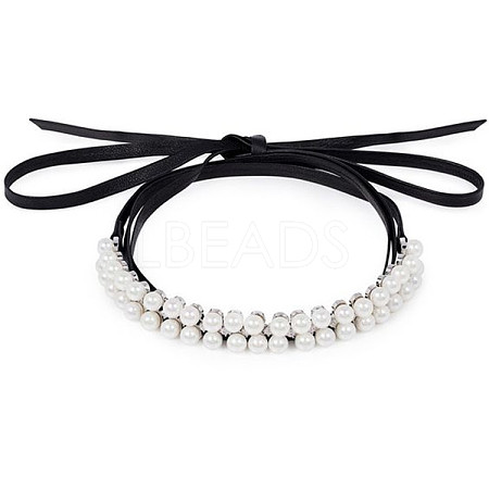 PU Leather Multi-strand Necklaces NJEW-N0065-075-1