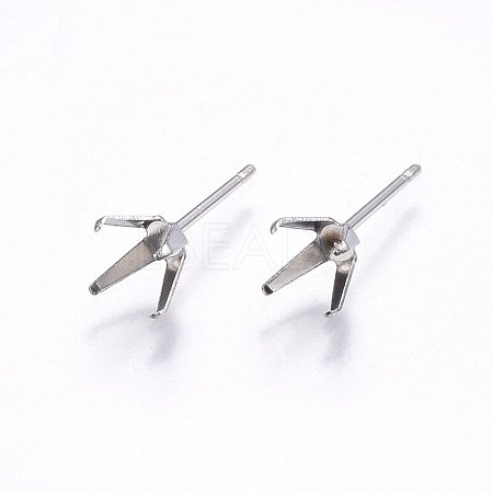 Non-Tarnish 201 Stainless Steel Stud Earring Findings STAS-I095--07P-B-1