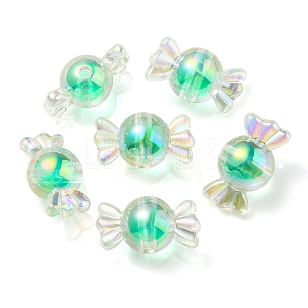 UV Plating Rainbow Iridescent Acrylic Beads PACR-E001-01C-1