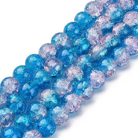 Spray Painted Crackle Glass Beads Strands LS-CCG-Q001-10mm-19-1