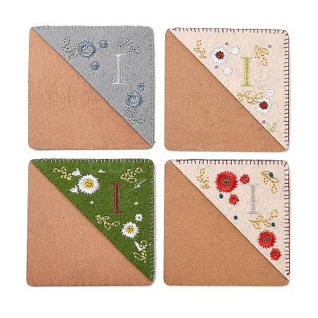 4Pcs Letter Personalized Hand Embroidered Corner Bookmarks JX587I-1