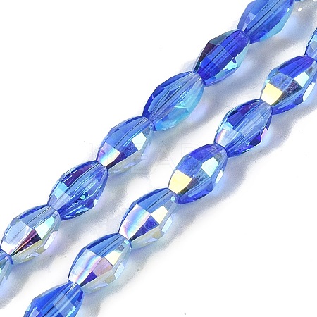 Electroplate Glass Beads Strands GLAA-Q101-03A-AB03-1