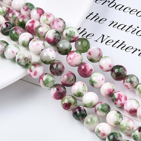 Natural Dyed Persian Jade Gemstone Bead Strands G-R271-8mm-XP06-1