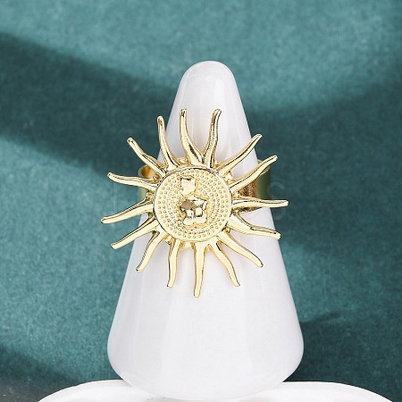 Brass Cuff Open Rings RJEW-Z129-02G-03-1