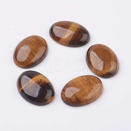 Natural Tiger Eye Flat Back Cabochons X-G-G741-22x30mm-01-1