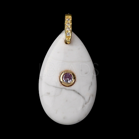 Natural Howlite Pendants G-B188-01G-03-1