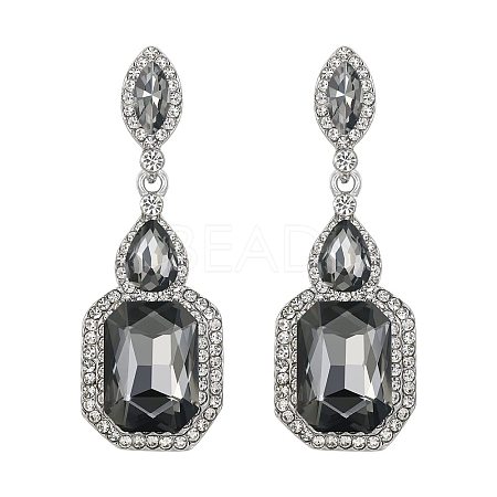 Brass Rhinestone Dangle Stud Earrings FS-WG9D6B6-13-1