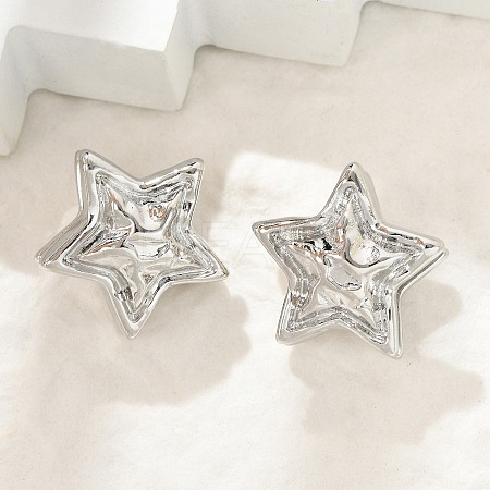 Brass Hoop Earrings for Women EJEW-U041-08P-1