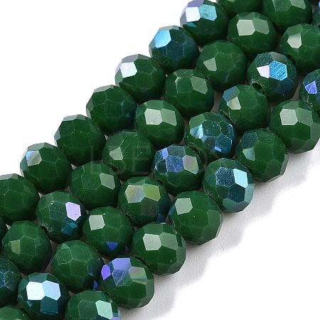 Electroplate Opaque Solid Color Glass Beads Strands EGLA-A044-P6mm-L09-1