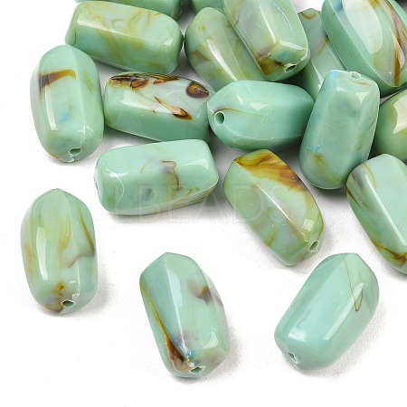Two Tone Opaque Acrylic Imitation Gemstone Beads OACR-T033-02-1