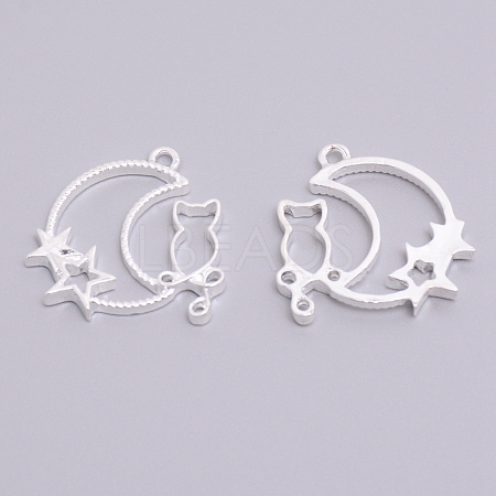 Alloy Open Back Bezel Pendants PALLOY-WH0072-89S-RS-1