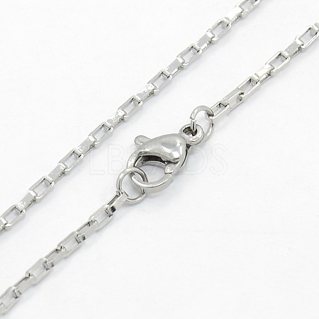 Tarnish Resistant Unisex 304 Stainless Steel Box Chain Necklaces STAS-O037-70P-1