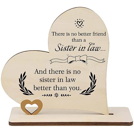 Wooden Heart Table Decorations DJEW-WH0017-006-1