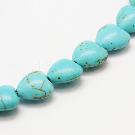 Heart Synthetic Turquoise Beads Strands TURQ-I019-10mm-08-1