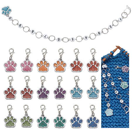 Knitting Row Counter Chains & Locking Stitch Markers Kits HJEW-AB00537-1