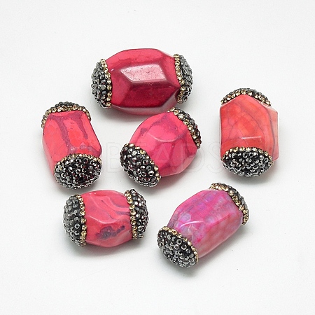 Natural Fire Crackle Agate Beads G-Q982-D04-1