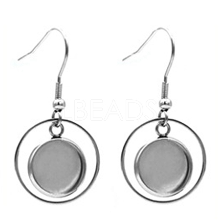 Hollow Stainless Steel Earring Hooks EJEW-CJC0001-17-1