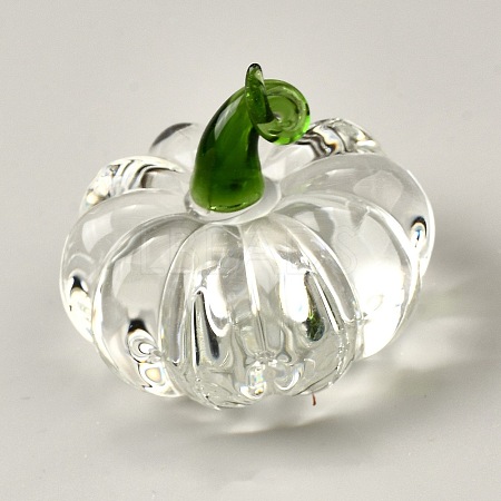 Glass Pumpkin Display Decorations DJEW-WH0043-71D-03-1