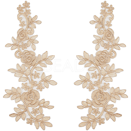 Flower Polyester Embroidery Lace Appliques DIY-WH20011-03D-1