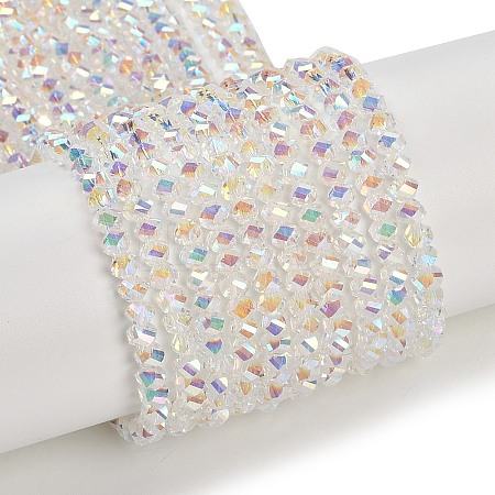 Electroplate Glass Beads Strands GLAA-Q105-04C-1