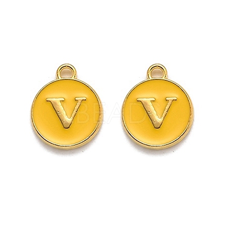 Golden Plated Alloy Enamel Charms ENAM-Q437-13V-1