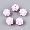 Handmade Polymer Clay Rhinestone and Resin Beads CLAY-T022-01F-1