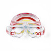 Transparent Acrylic Enamel Beads X-OACR-N130-026-3