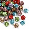 Polymer Clay Rhinestone Beads RB-H284-6MM-Half-M-1