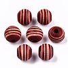 Painted Natural Wood Beads WOOD-T021-54A-08-1