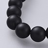 Natural Black Agate Stretch Bracelets BJEW-JB04585-03-3