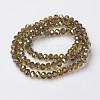 Electroplate Transparent Glass Beads Strands EGLA-A034-T4mm-S04-2