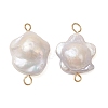 Natural Baroque Keshi Pearl Plum Bossom Flower Links Connector Charms PALLOY-JF05270-1