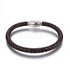 Leather Braided Cord Bracelets BJEW-E352-25P-1