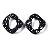 Spray Painted CCB Plastic Linking Rings CCB-Q091-019B-3
