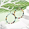 Natural Agate Beads Big Ring Dangle Earrings for Girl Women EJEW-JE04652-3