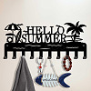 Word HELLO SUMMER Pattern Iron Wall Mounted Hook Hangers HJEW-WH0018-041-2
