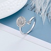 Rotatable Cat Eye Open Ring with Cubic Zirconia RJEW-Q776-01G-02-2