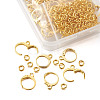 Brass Huggie Hoop Earring Findings & Open Jump Rings KK-TA0007-83G-22