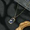 Rectangle Tarot 304 Stainless Steel with Enamel Pendant Necklaces for Women NJEW-G157-01G-03-2