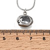 304 Stainless Steel Pave Cubic Zirconia Pendant Necklaces SA-CBADCF0-03P-04-5